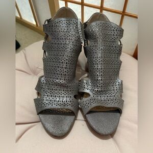 Vince Camuto Metallic Silver Heeled Sandals